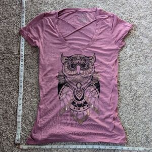 Fifth Sun Pink Owl Graphic Tee
